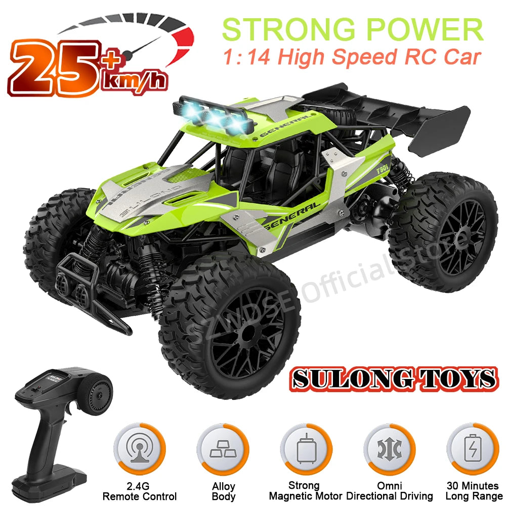 1:14 Alloy RC Car – 25KM/H 2WD Off-Road Remote Control Monster Truck with LED Lights vs. WLtoys 124016 Comparison