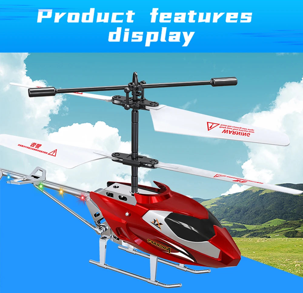 XK912 RC Helicopter – 2.5CH Infrared Remote Control with Light, Alloy Aircraft Toy for Children