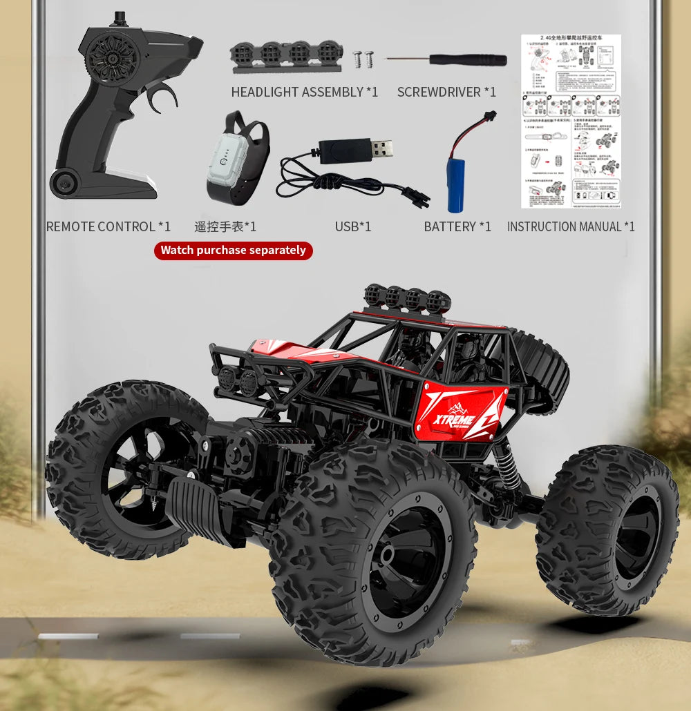 Q145 4WD RC Car – Off-Road Buggy with LED Lights and 2.4G Radio Remote Control, Perfect Toy for Boys and Children