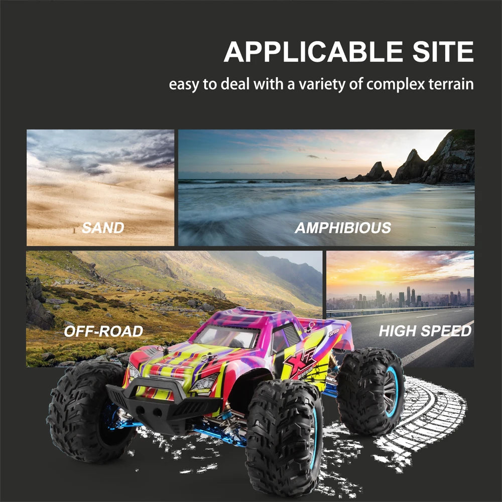 80KM/H XLF F22A RC Car – 1:10 4WD Brushless Motor Monster Truck with 2.4G Remote Control and All-Metal Undercarriage