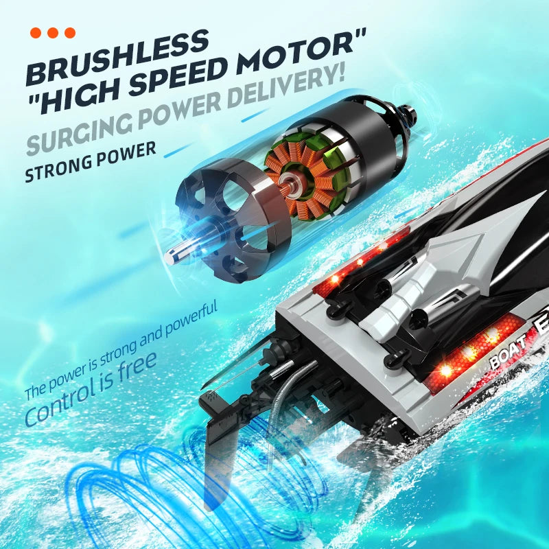 HJ816 High-Speed RC Boat – 2.4GHz Brushless Motor, 55KM/H Racing Model, Remote Control Speedboat vs WLtoys WL916