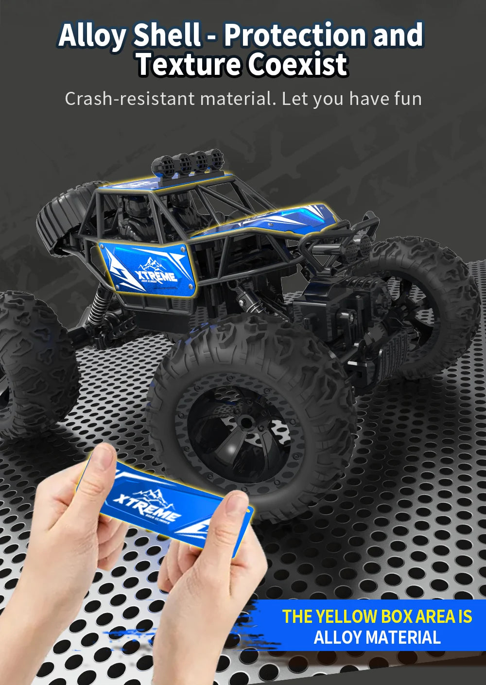 Q145 4WD RC Car – Off-Road Buggy with LED Lights and 2.4G Radio Remote Control, Perfect Toy for Boys and Children