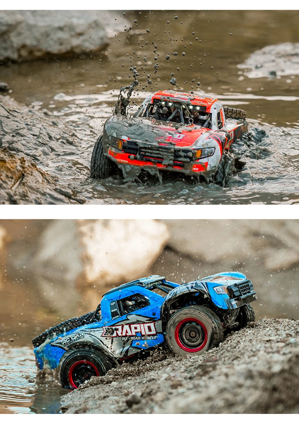 Q130 1:14 RC Car – 70KM/H 4WD High-Speed Drift Monster Truck with Light and Brushless Motor, Remote Control Car for Adults and Kids