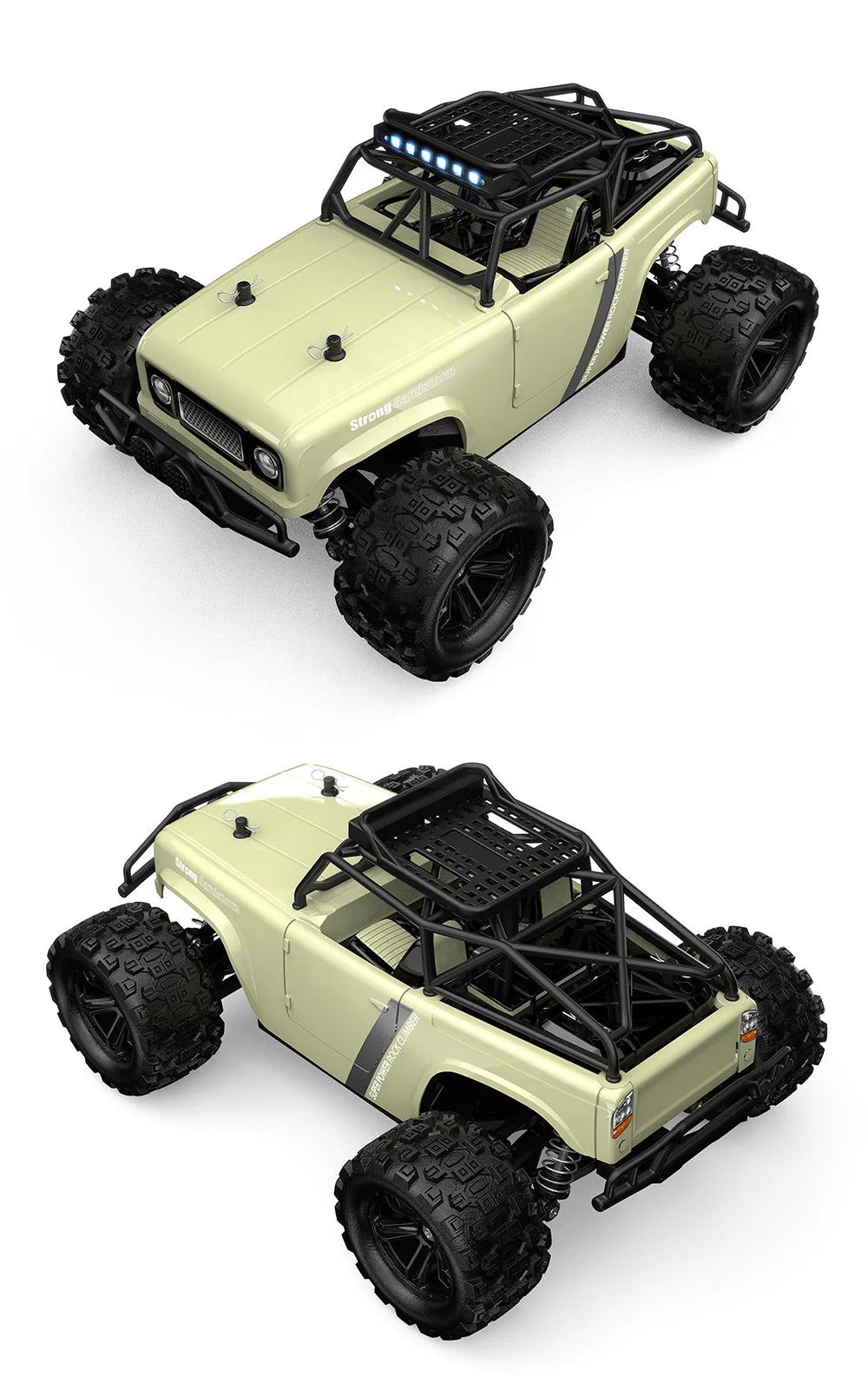 1:18 Scale Off-Road RC Car – 40KM/H High-Speed Rock Crawler with LED Lights, 4WD 2.4GHz Remote Control Monster Truck Toy