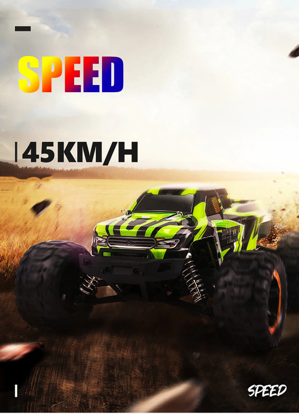 4WD 1:16 RC Car – Off-Road Buggy with LED Lights and 2.4G Remote for Boys and Children