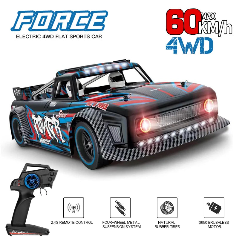 WLtoys 104072 1:10 RC Car – 60KM/H 4WD Electric High-Speed Off-Road Drift Car with 2.4G Remote for Children