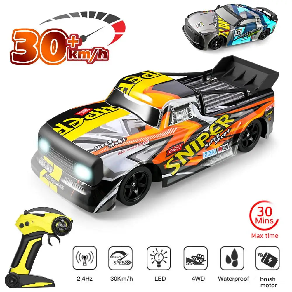 1:18 H4 RC Car – 30KM/H 4WD Drift Race Car with 2.4G Remote Control vs. WLtoys 284131 Toys