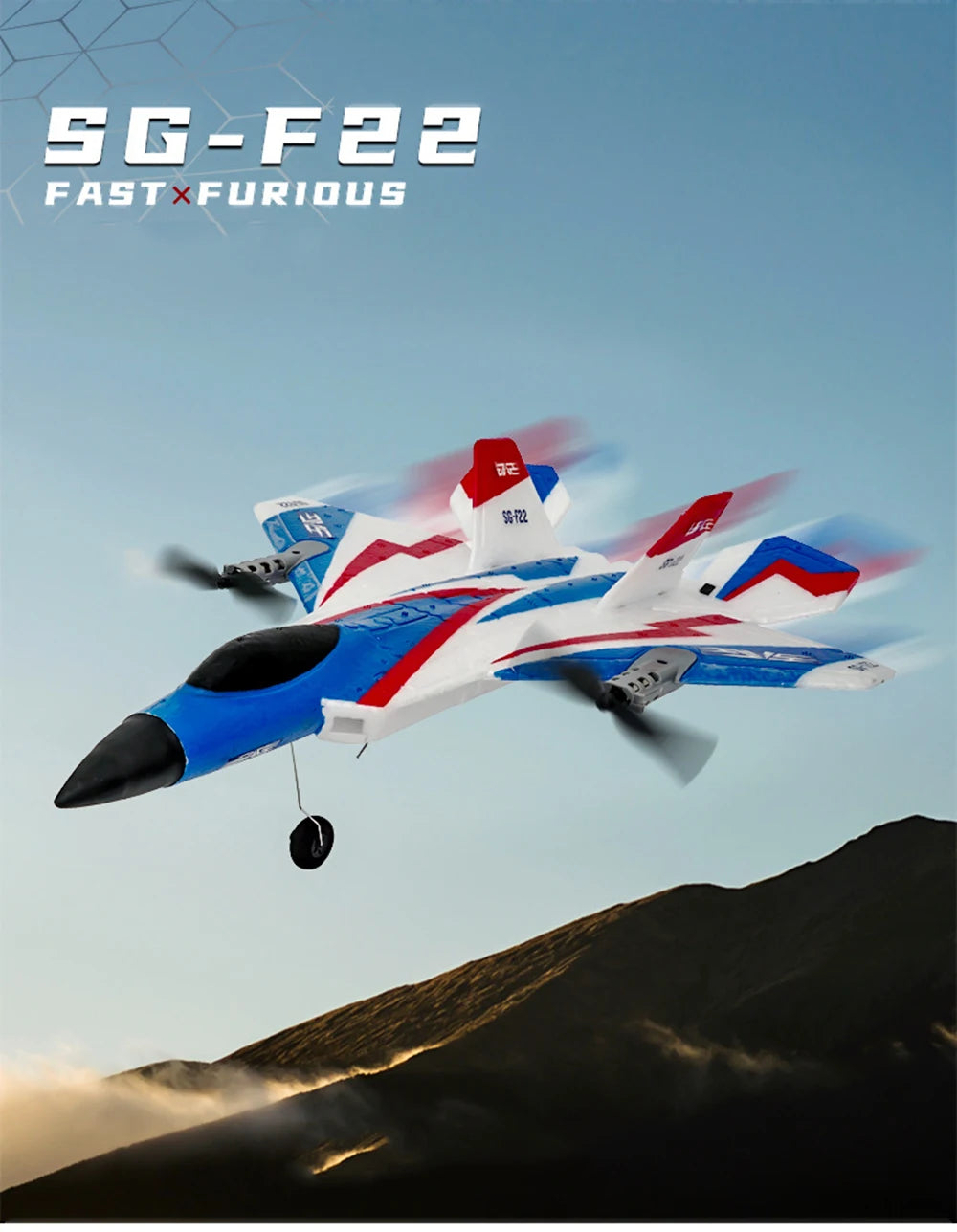 F22 RC Glider – 2.4G Radio Control 3D Stunt Plane, EPP Foam Airplane for Boys and Children