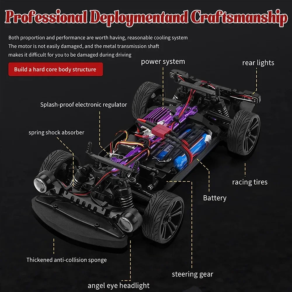 Q117 1:16 RC Drift Car – High-Speed Off-Road Racer with LED Lights vs. WLtoys 144001