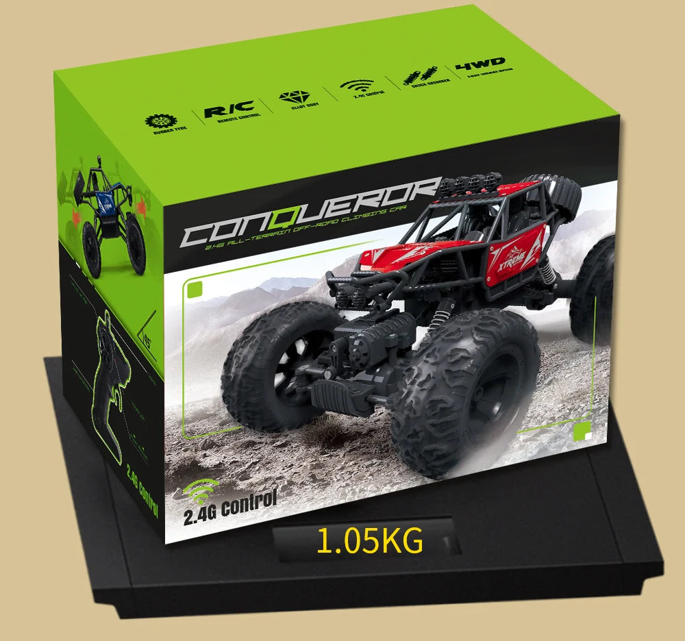 Q145 4WD RC Car – Off-Road Buggy with LED Lights and 2.4G Radio Remote Control, Perfect Toy for Boys and Children