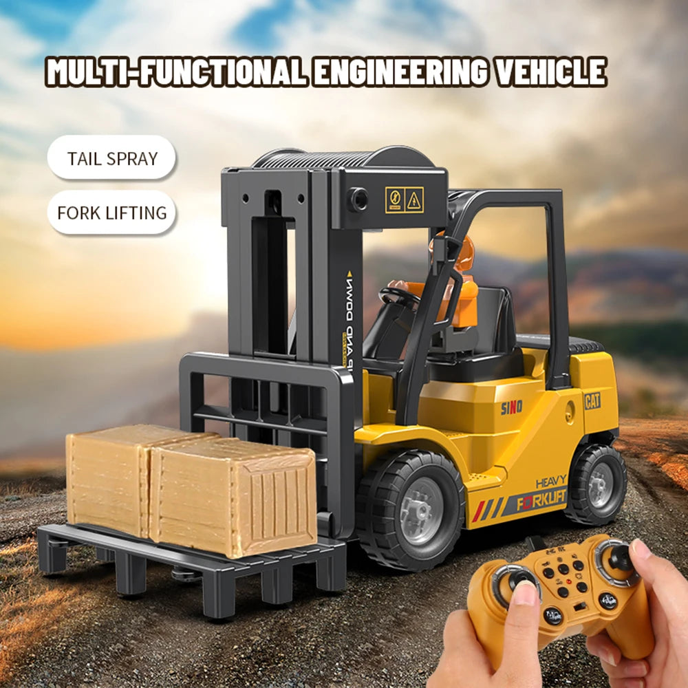 1:24 RC Forklift – 2.4G Remote Control Car Toy for Boys, Electric RC Construction Truck with Radio Control Cranes