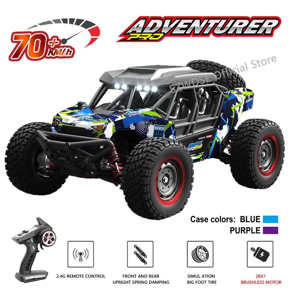 16106PRO 1:16 70KM/H 4WD RC Car With LED Remote Control Off-road Cars High Speed Drift Monster Truck vs Wltoys 144001 Kid Toys