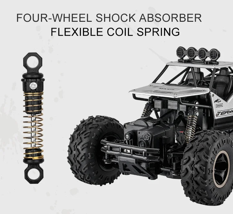 High-Performance 1:16 RC Rock Crawler – 4WD Off-Road Truck with LED Lights and Remote Control vs. WLtoys