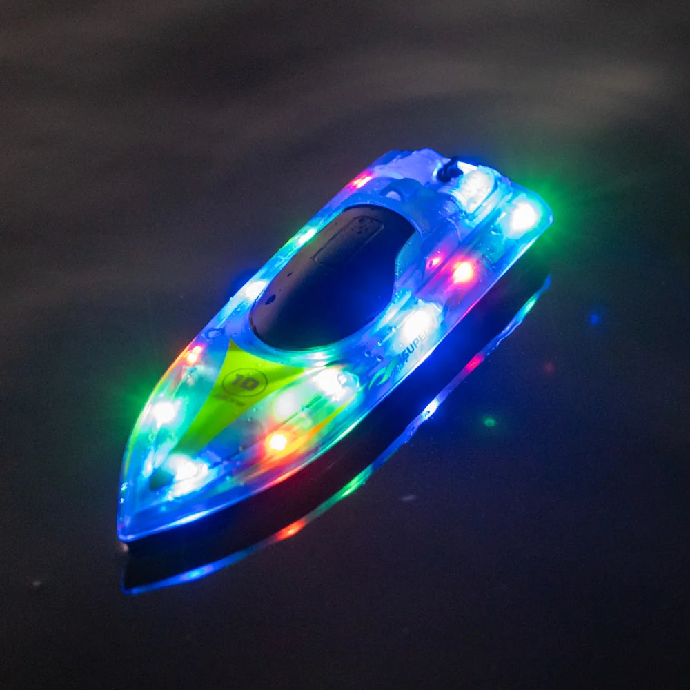 High-Speed V555 RC Boat – 2.4GHz 15KM/H Electric Racing Speedboat with LED Light, Remote Control Model vs WLtoys WL917