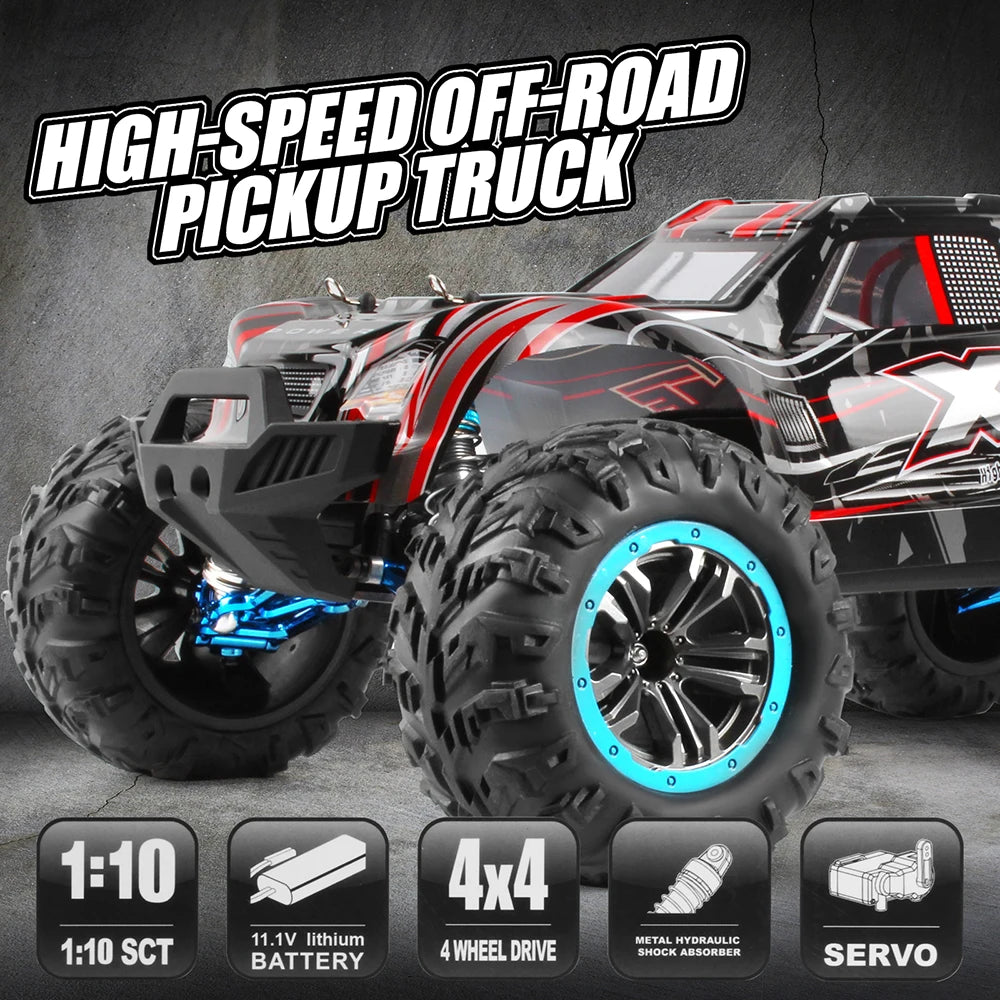 80KM/H XLF F22A RC Car – 1:10 4WD Brushless Motor Monster Truck with 2.4G Remote Control and All-Metal Undercarriage