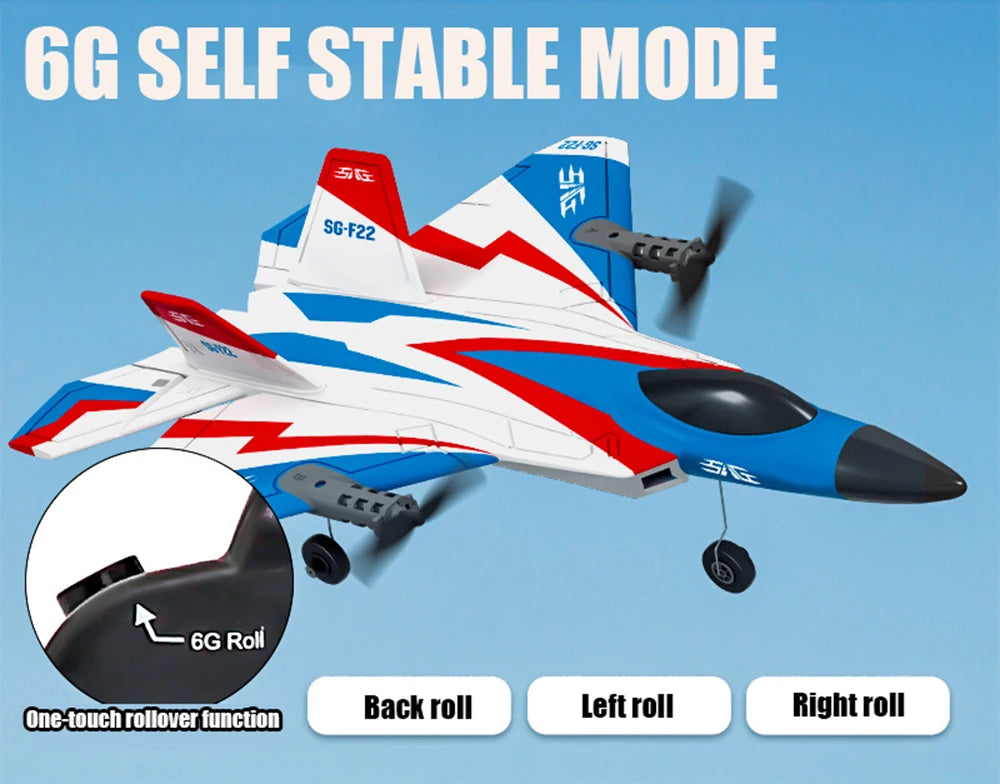 F22 RC Glider – 2.4G Radio Control 3D Stunt Plane, EPP Foam Airplane for Boys and Children