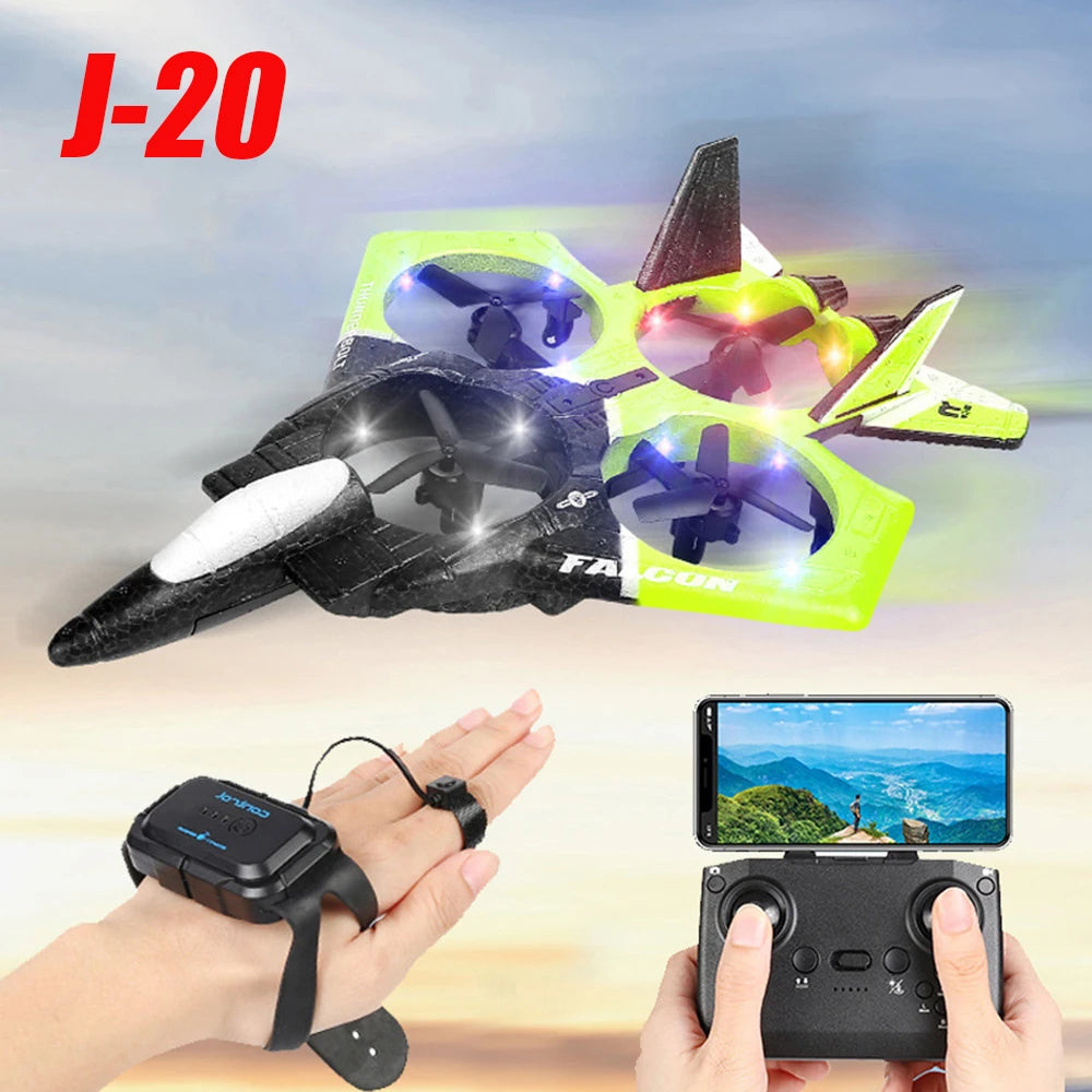 J20 RC Glider – Gravity Sensing EPP Foam Airplane, Radio Controlled Helicopter Toy for Kids