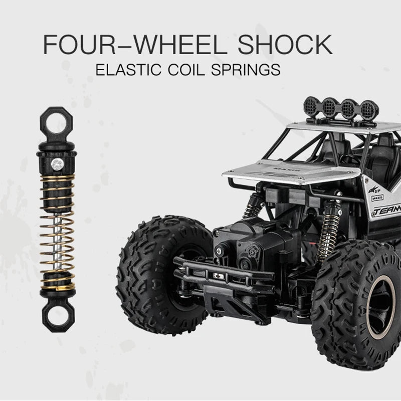 High-Performance 1:16 RC Rock Crawler – 4WD Off-Road Truck with LED Lights and Remote Control vs. WLtoys