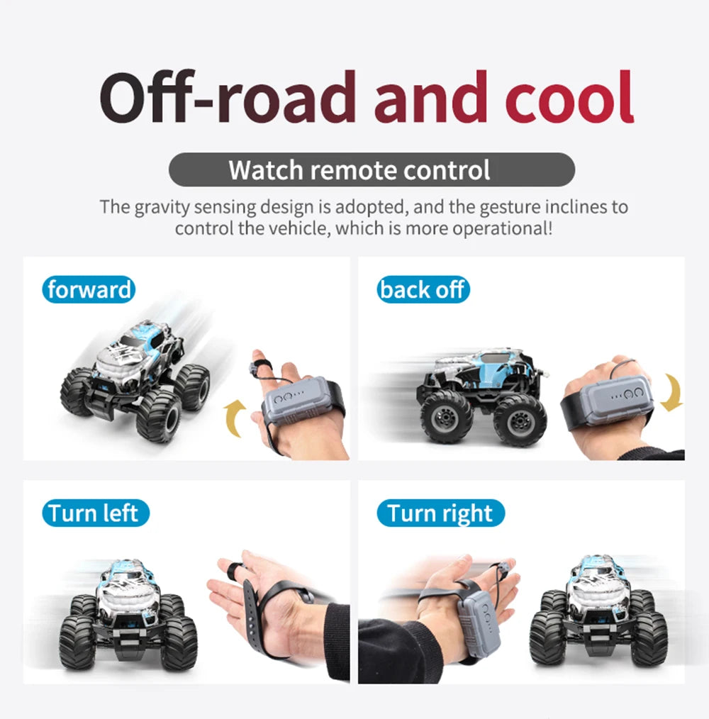 360° Spin Dancing 2WD RC Car – Off-Road Stunt Vehicle with Spray and LED Lights, Drift Monster Truck for Children