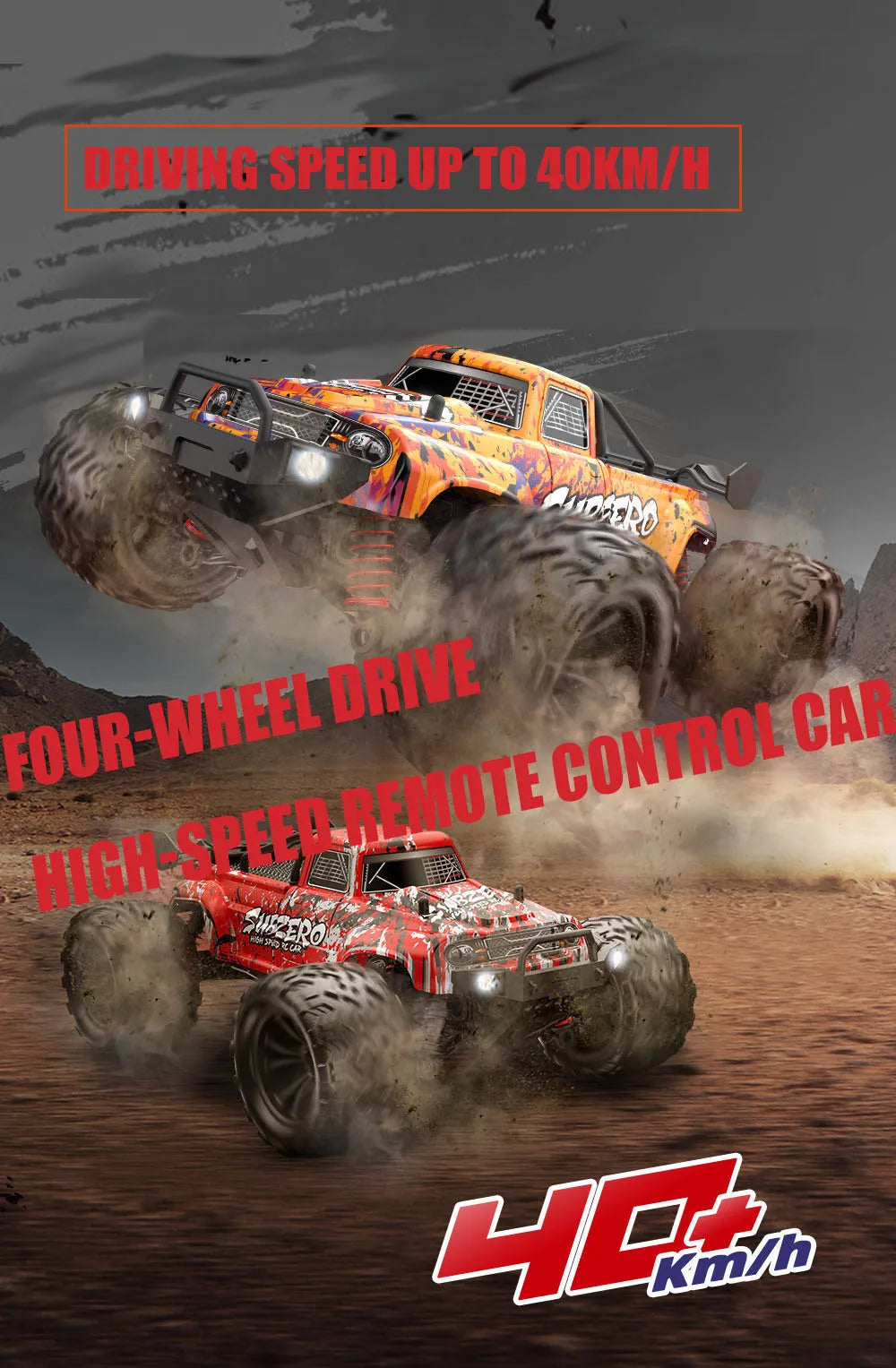 1:16 4WD RC Car – 40KM/H High-Speed Drift Off-Road Car with 2.4G Radio Control – Perfect Toy for Kids