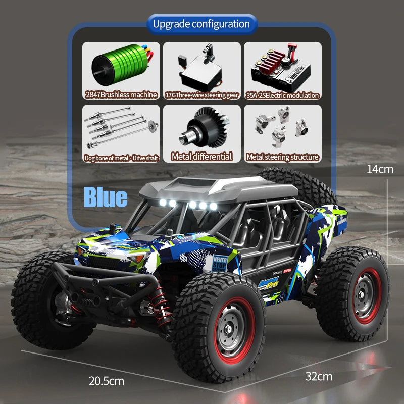 16106PRO 1:16 70KM/H 4WD RC Car With LED Remote Control Off-road Cars High Speed Drift Monster Truck vs Wltoys 144001 Kid Toys