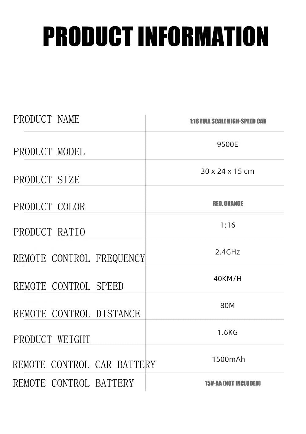 1:16 4WD RC Car – 40KM/H High-Speed Drift Off-Road Car with 2.4G Radio Control – Perfect Toy for Kids