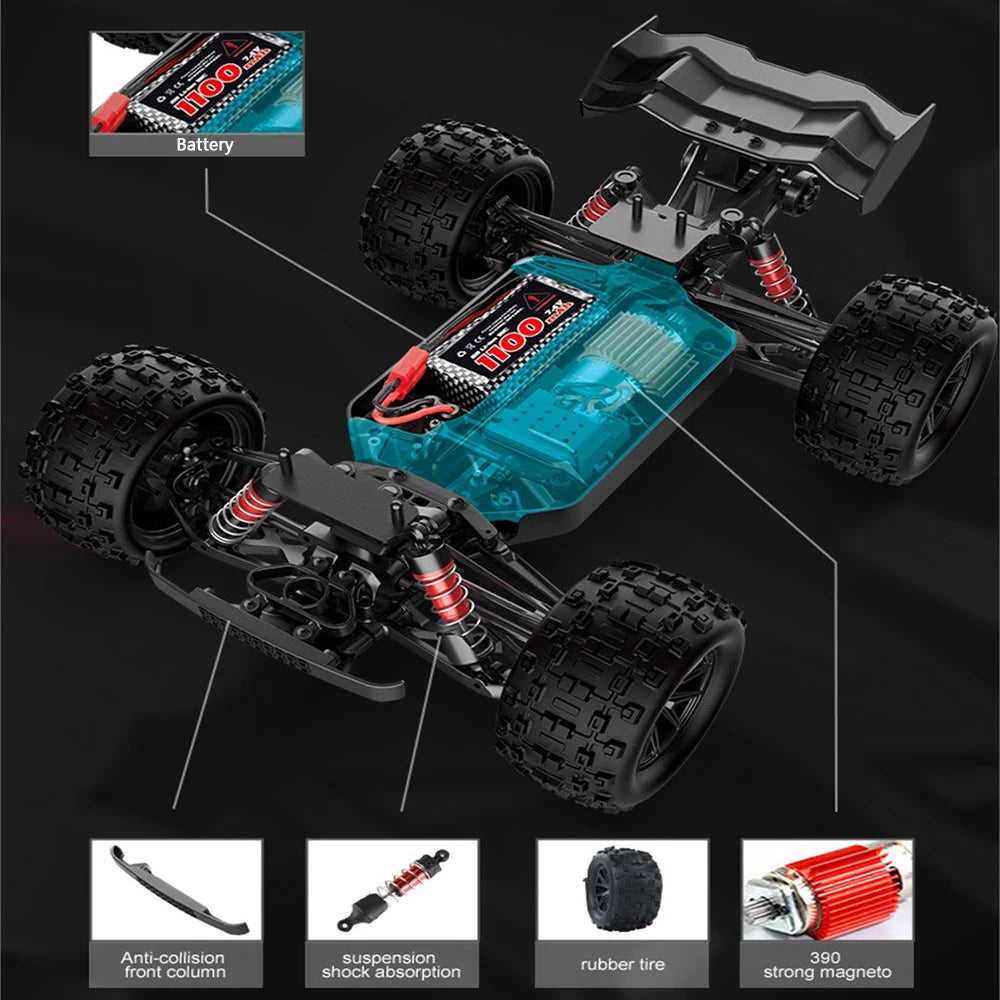 High-Speed S909/S910 1:16 RC Car – 50KM/H 4WD Off-Road Drift Monster Truck vs. WLtoys 144001