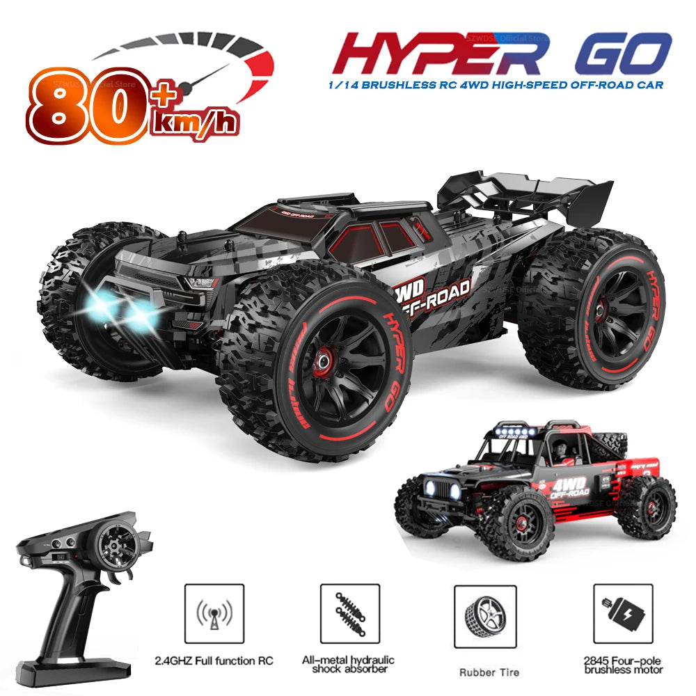 MJX 14210/14209 1:14 RC Car – 80KM/H Brushless 4WD High-Speed Off-Road Drift Monster Truck vs. WLtoys 144010