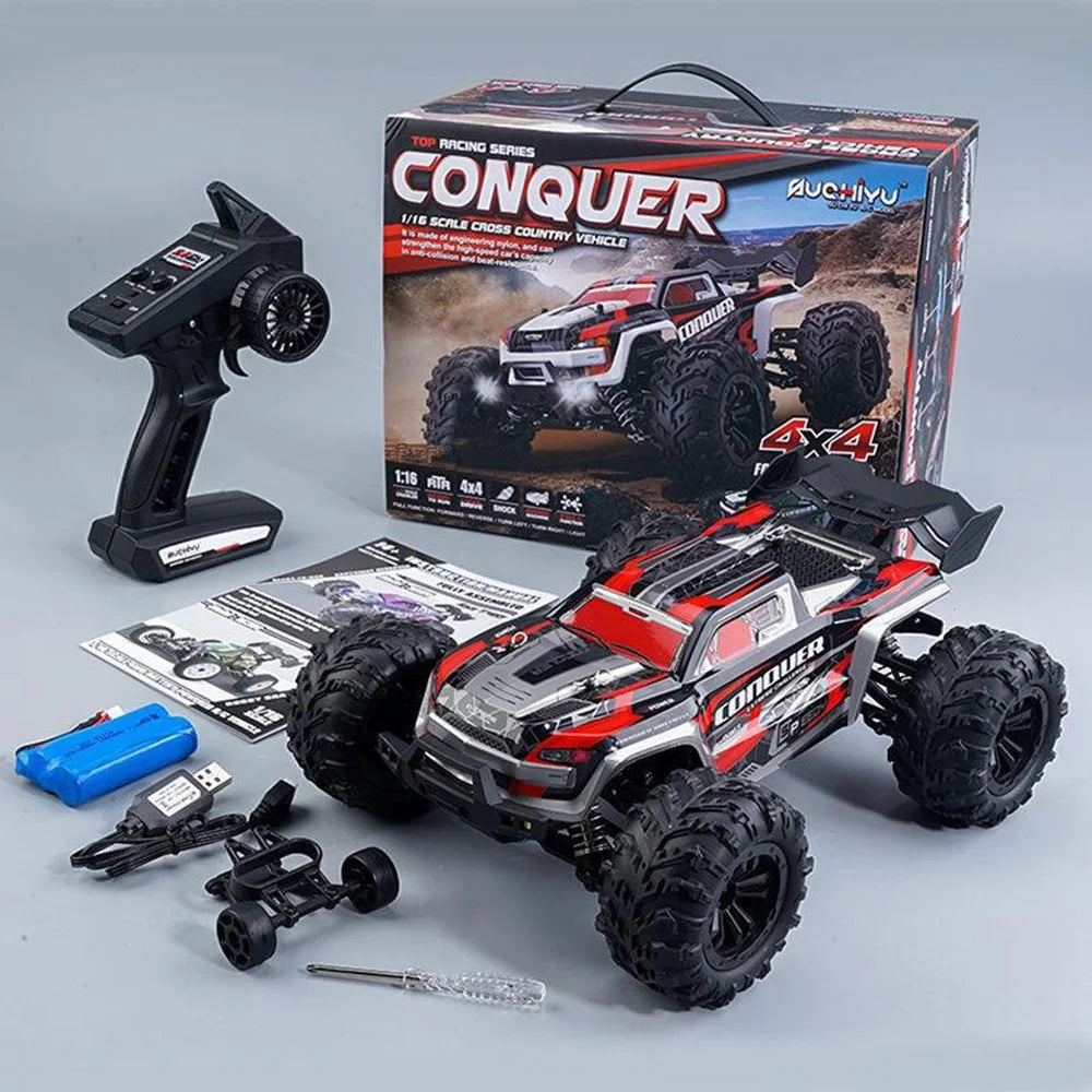 2024 New 1:16 Scale RC Cars – 50KM/H High-Speed Off-Road Monster Truck, 2.4G 4WD Remote Control Car Toys for Boys