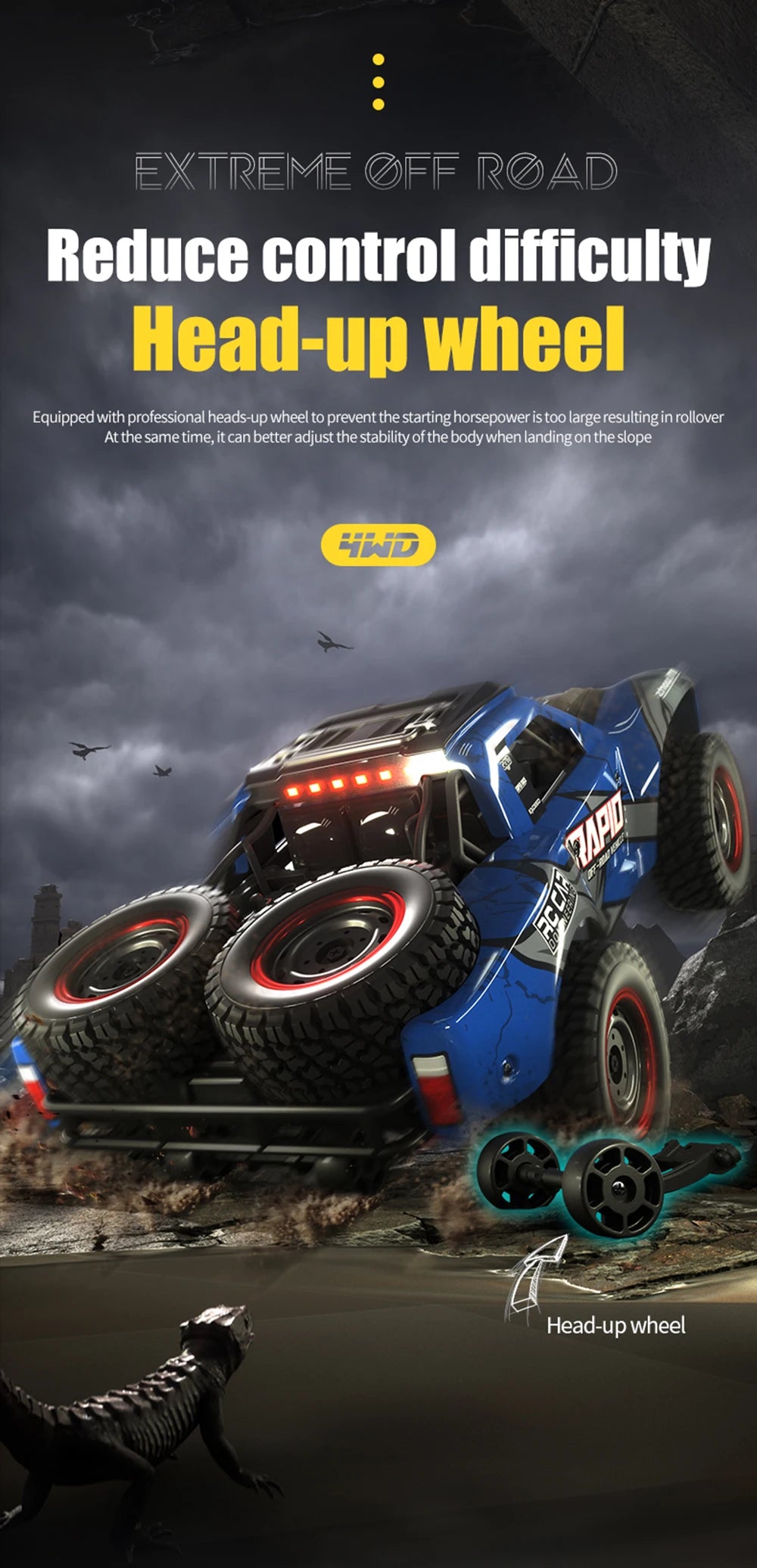 Q130 1:14 RC Car – 70KM/H 4WD High-Speed Drift Monster Truck with Light and Brushless Motor, Remote Control Car for Adults and Kids