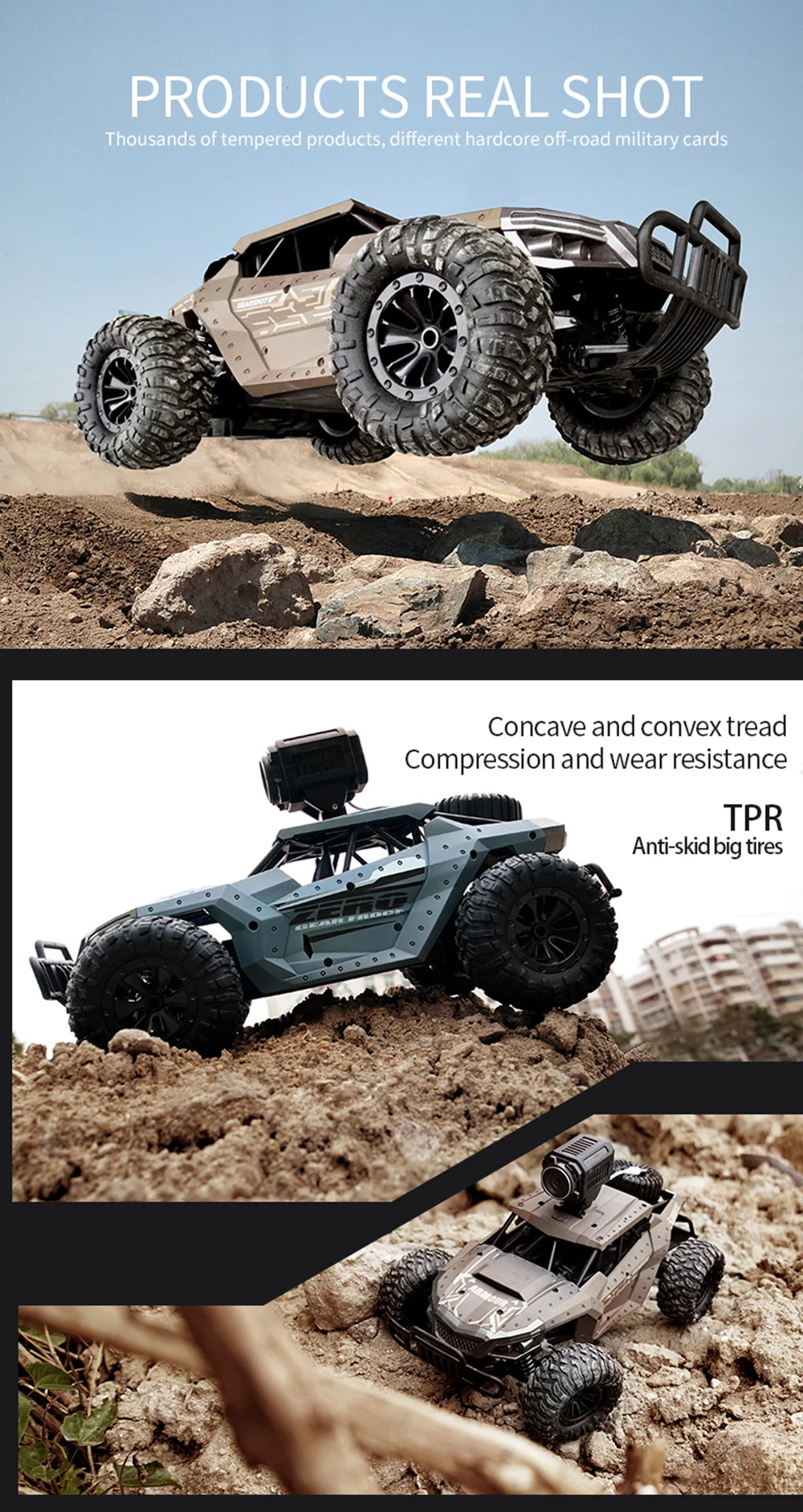 High-Speed RC Car with 720P HD FPV Camera – 1/16 Scale Off-Road Remote Control Monster Truck for Kids and Adults