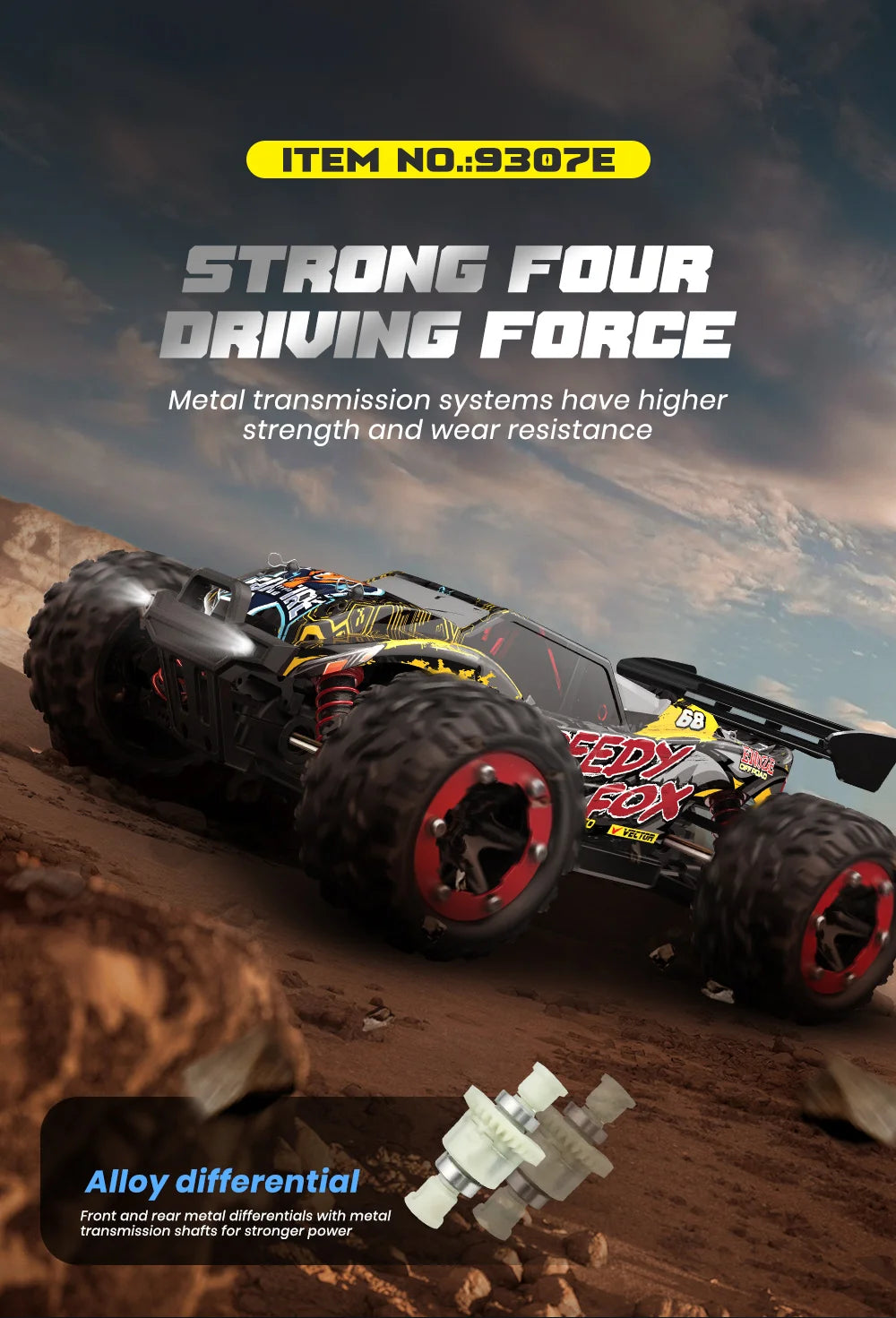 High-Speed EONZE 1:18 4WD RC Car – 40KM/H Electric Drift Monster Truck with Hydraulic Shocks, Perfect for Kids’ Toys