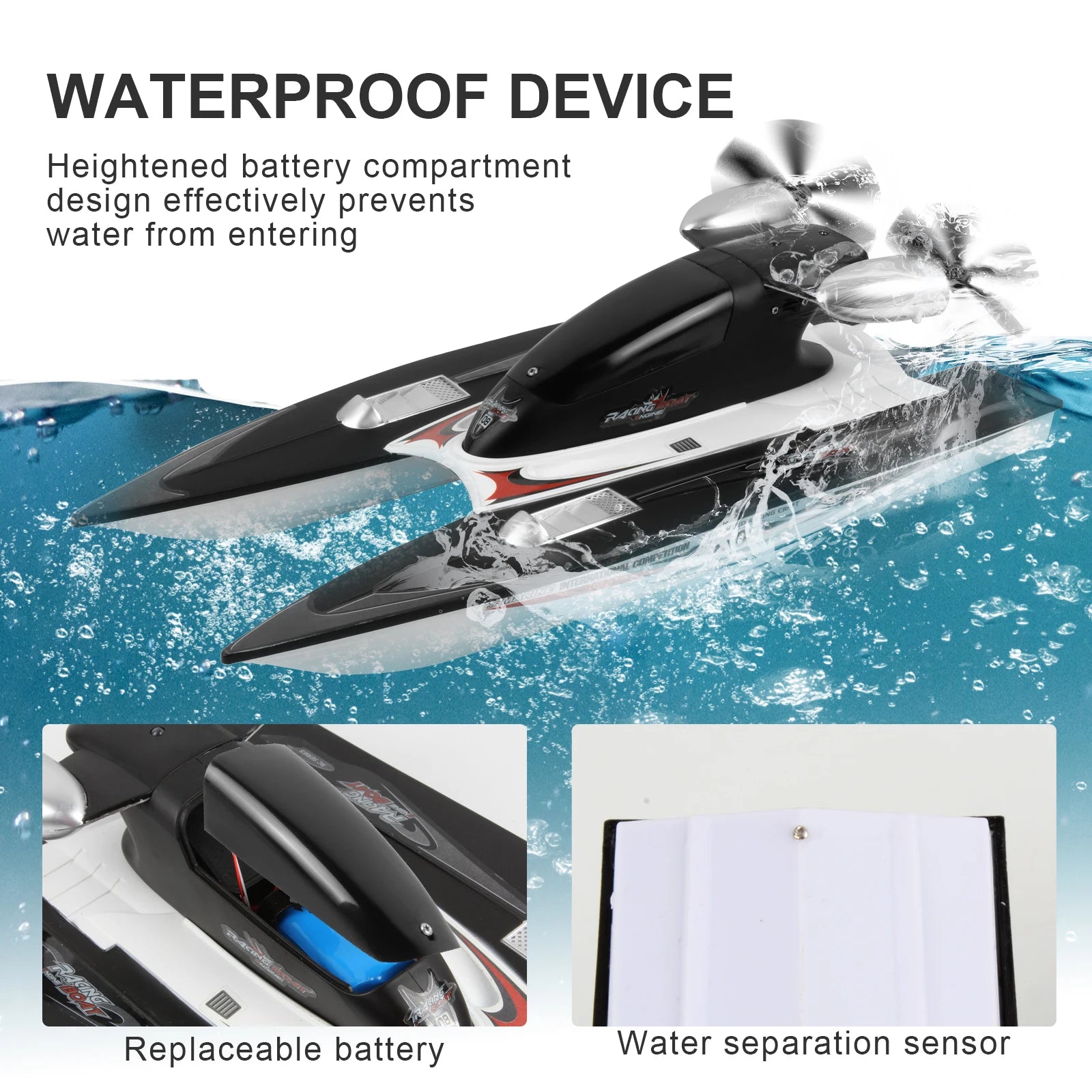 RC Boat 30 KM/H – 2.4G High-Speed Waterproof Jet Boat, Electric Radio Remote Control Toy for Boys