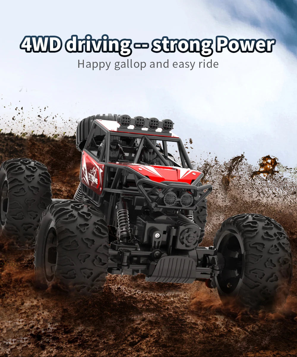 Q145 4WD RC Car – Off-Road Buggy with LED Lights and 2.4G Radio Remote Control, Perfect Toy for Boys and Children