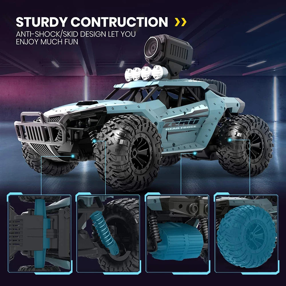 High-Speed RC Car with 720P HD FPV Camera – 1/16 Scale Off-Road Remote Control Monster Truck for Kids and Adults