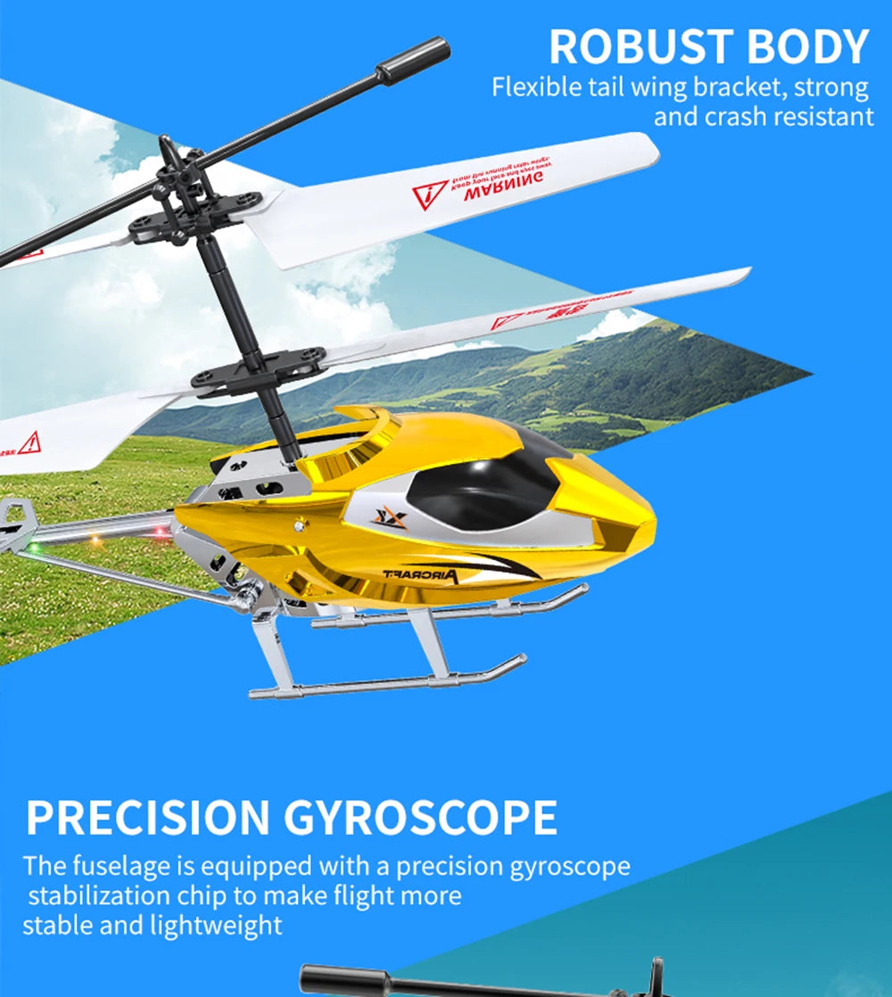 XK912 RC Helicopter – 2.5CH Infrared Remote Control with Light, Alloy Aircraft Toy for Children