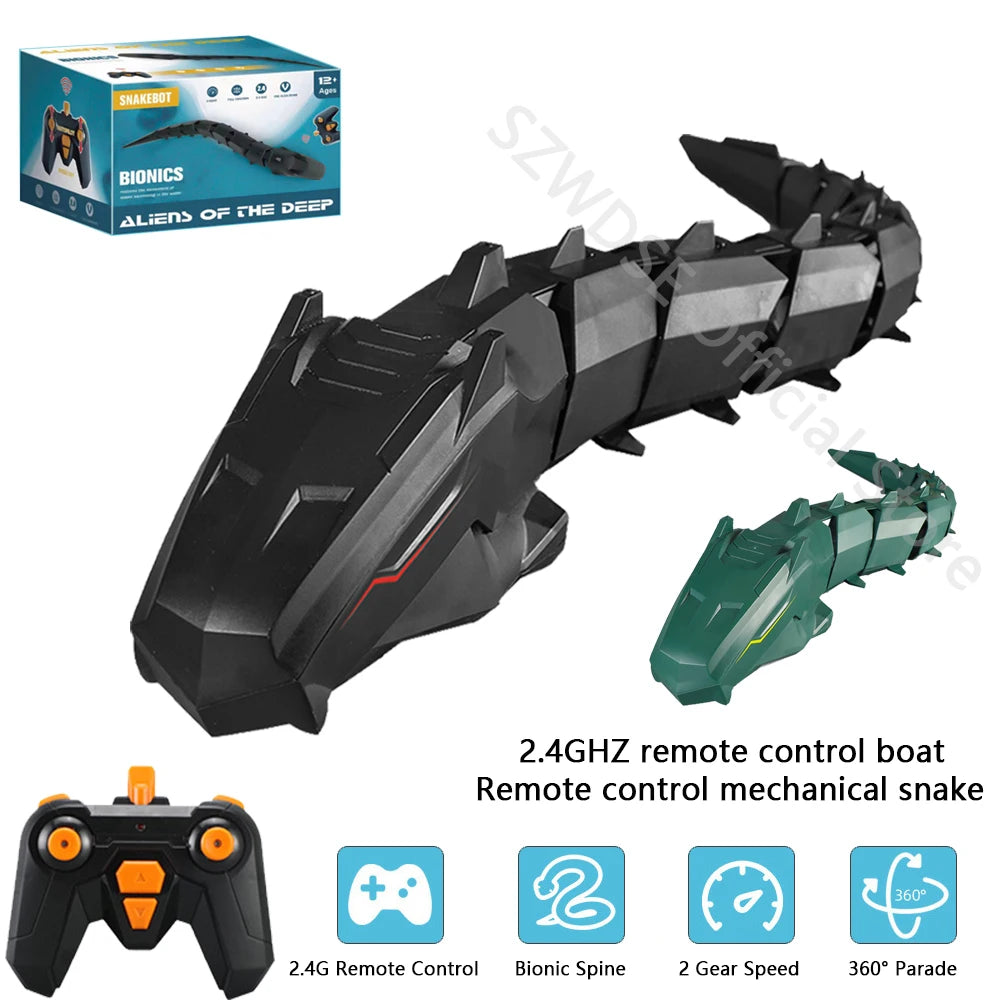 2.4GHz RC Boat – Remote Control Mechanical Python Model, Waterproof Electric Simulation Snake, Water Games Toy for Children