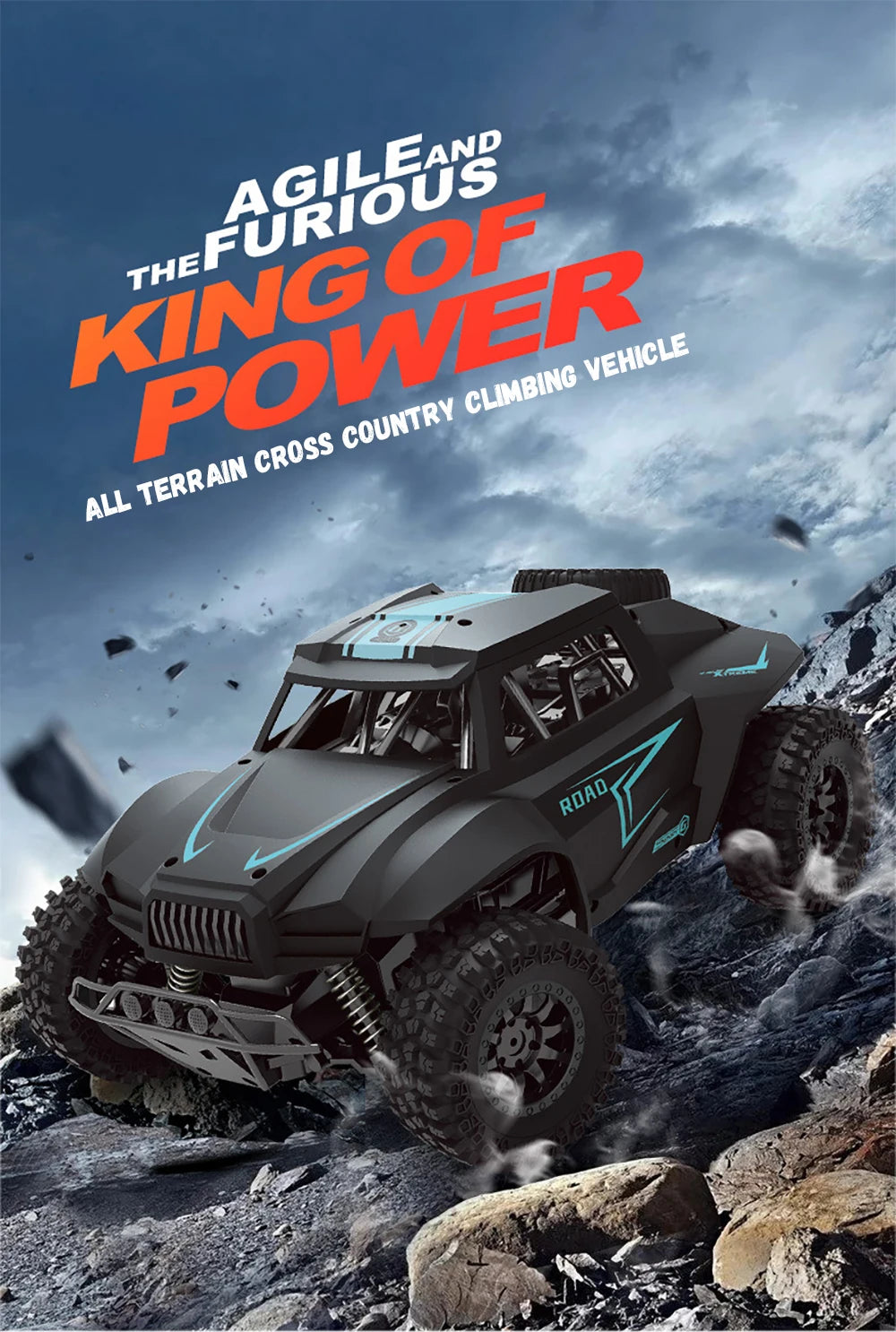 1:12 Scale RC Car – 2WD High-Speed All-Terrain Electric Toy with Rechargeable Battery for Kids and Adults