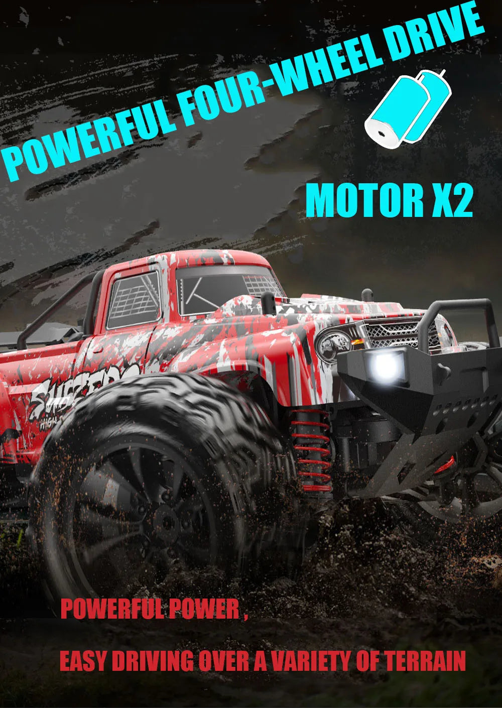 1:16 4WD RC Car – 40KM/H High-Speed Drift Off-Road Car with 2.4G Radio Control – Perfect Toy for Kids