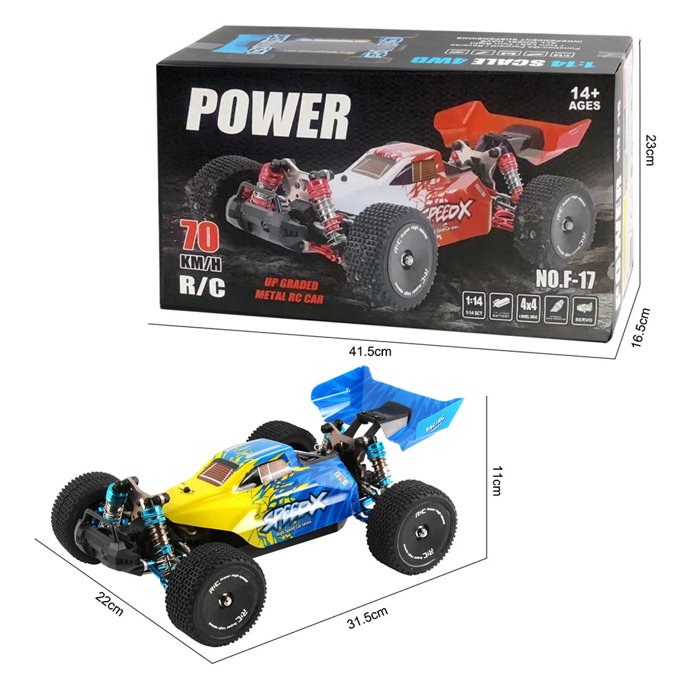 70KM/H XLF F17/F16 RC Car – 4WD Brushless Electric High-Speed Off-Road Drift Racing Car vs WLtoys 144001