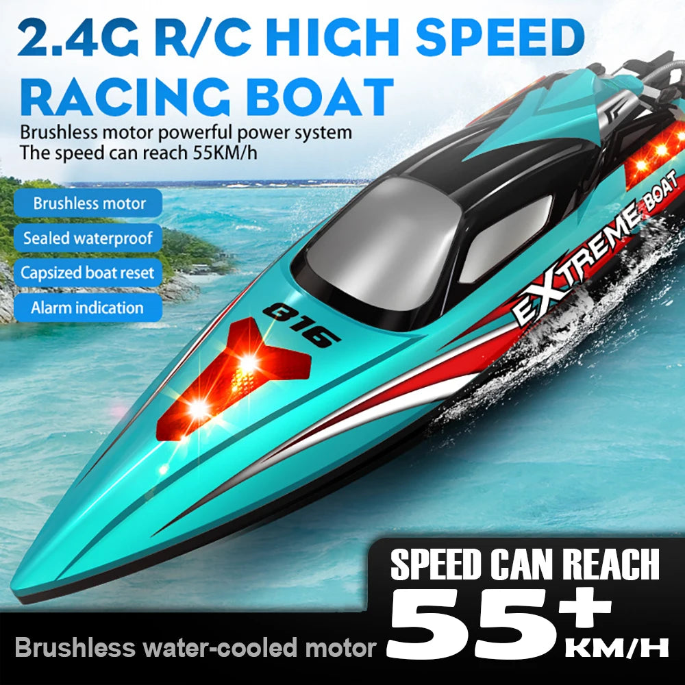 HJ816 High-Speed RC Boat – 2.4GHz Brushless Motor, 55KM/H Racing Model, Remote Control Speedboat vs WLtoys WL916