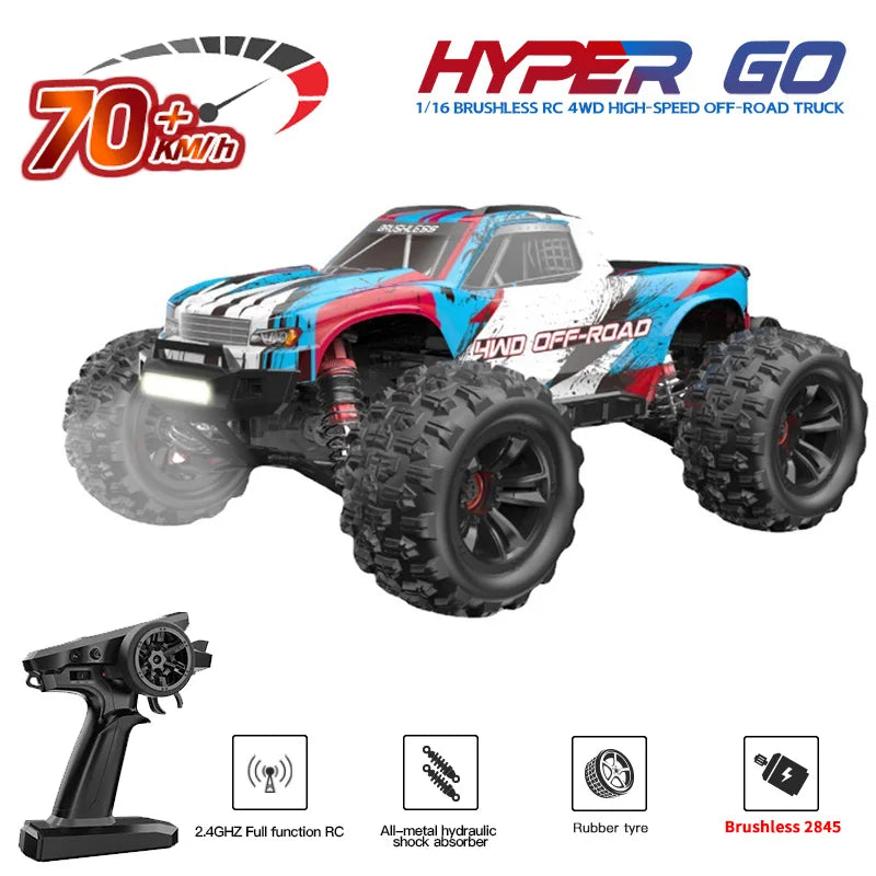 MJX Hyper Go 16207/16208/16210 1/16 RC Car – 70KM/H Brushless 4WD High-Speed Off-Road Drift Truck for Kids vs WLtoys 144010