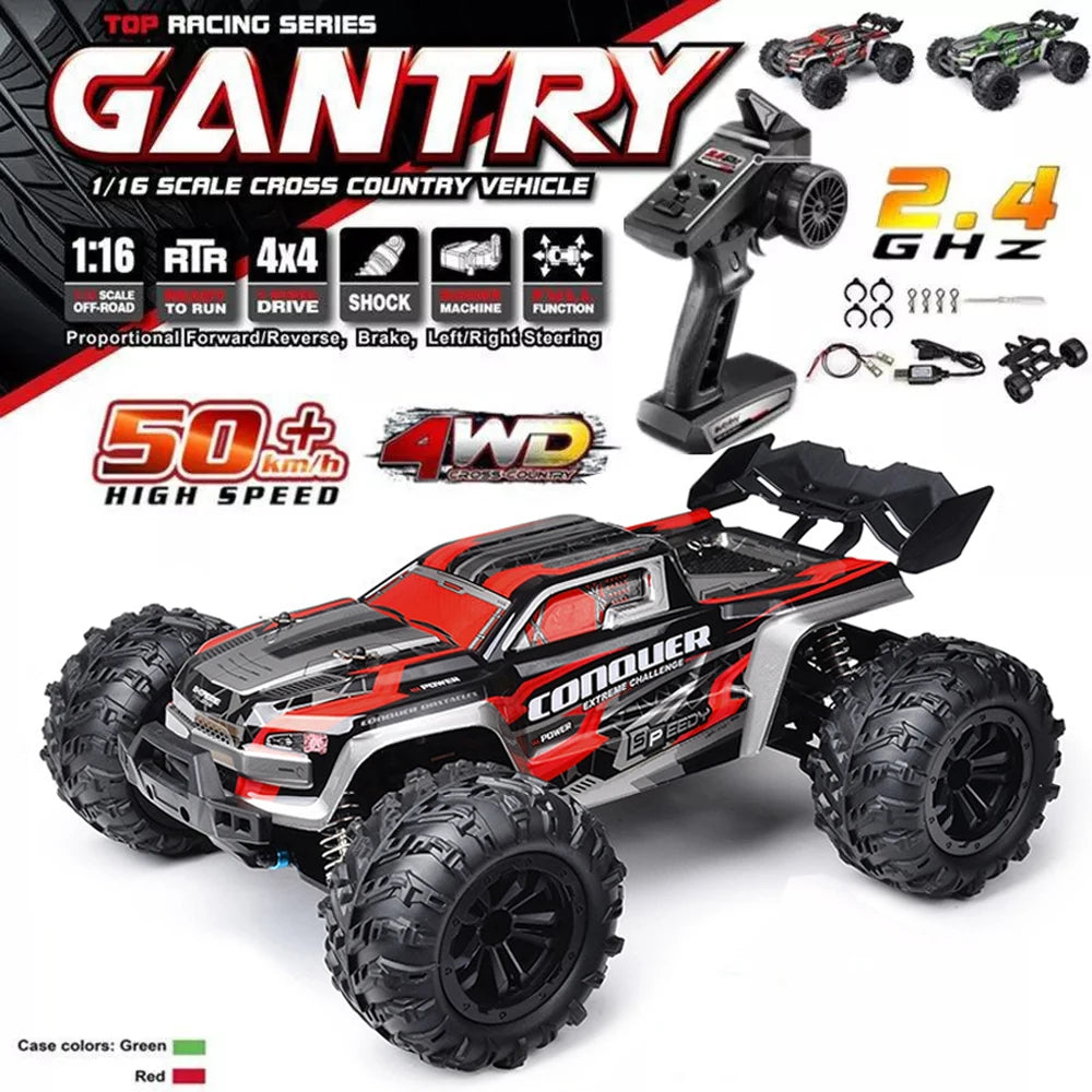 2024 New 1:16 Scale RC Cars – 50KM/H High-Speed Off-Road Monster Truck, 2.4G 4WD Remote Control Car Toys for Boys