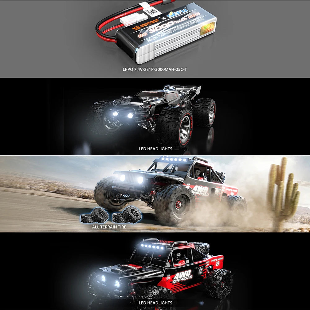 MJX 14210/14209 1:14 RC Car – 80KM/H Brushless 4WD High-Speed Off-Road Drift Monster Truck vs. WLtoys 144010