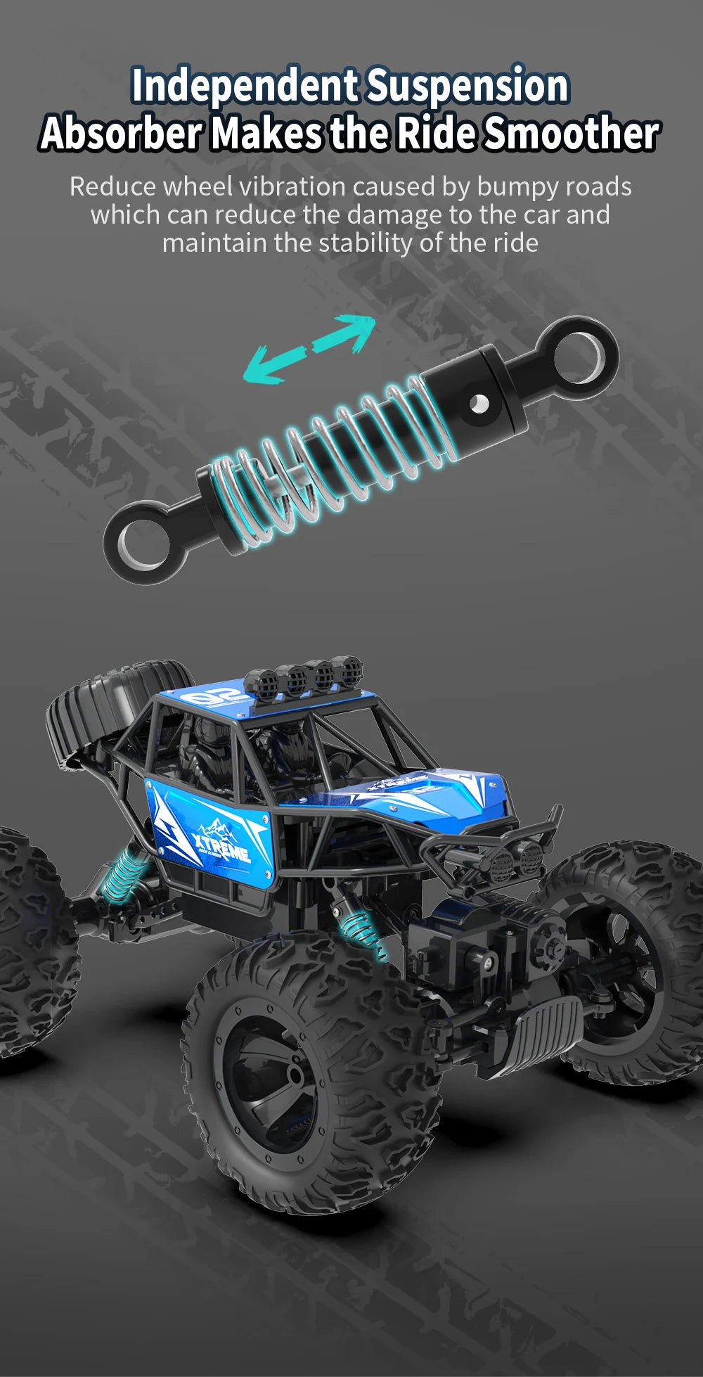 Q145 4WD RC Car – Off-Road Buggy with LED Lights and 2.4G Radio Remote Control, Perfect Toy for Boys and Children