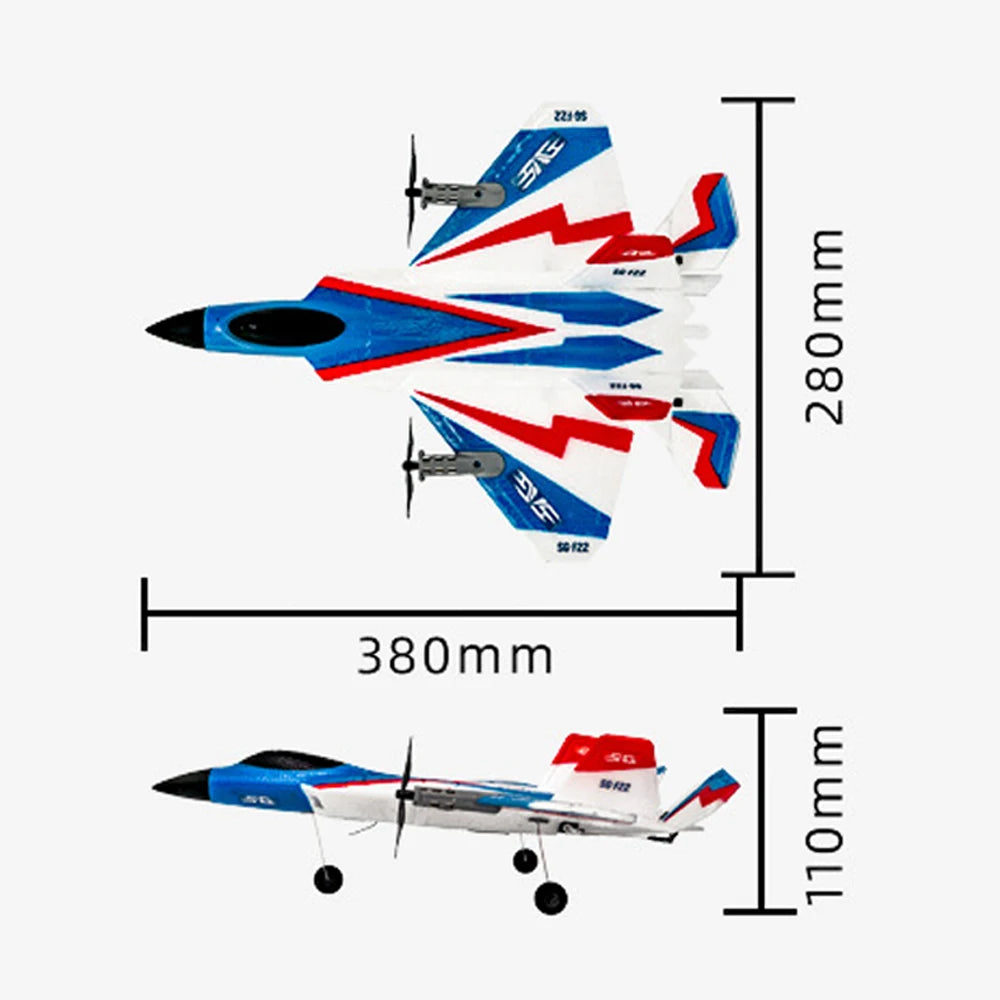 F22 RC Glider – 2.4G Radio Control 3D Stunt Plane, EPP Foam Airplane for Boys and Children