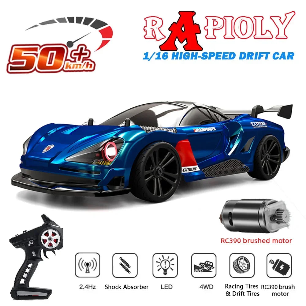 Q117 1:16 RC Drift Car – High-Speed Off-Road Racer with LED Lights vs. WLtoys 144001