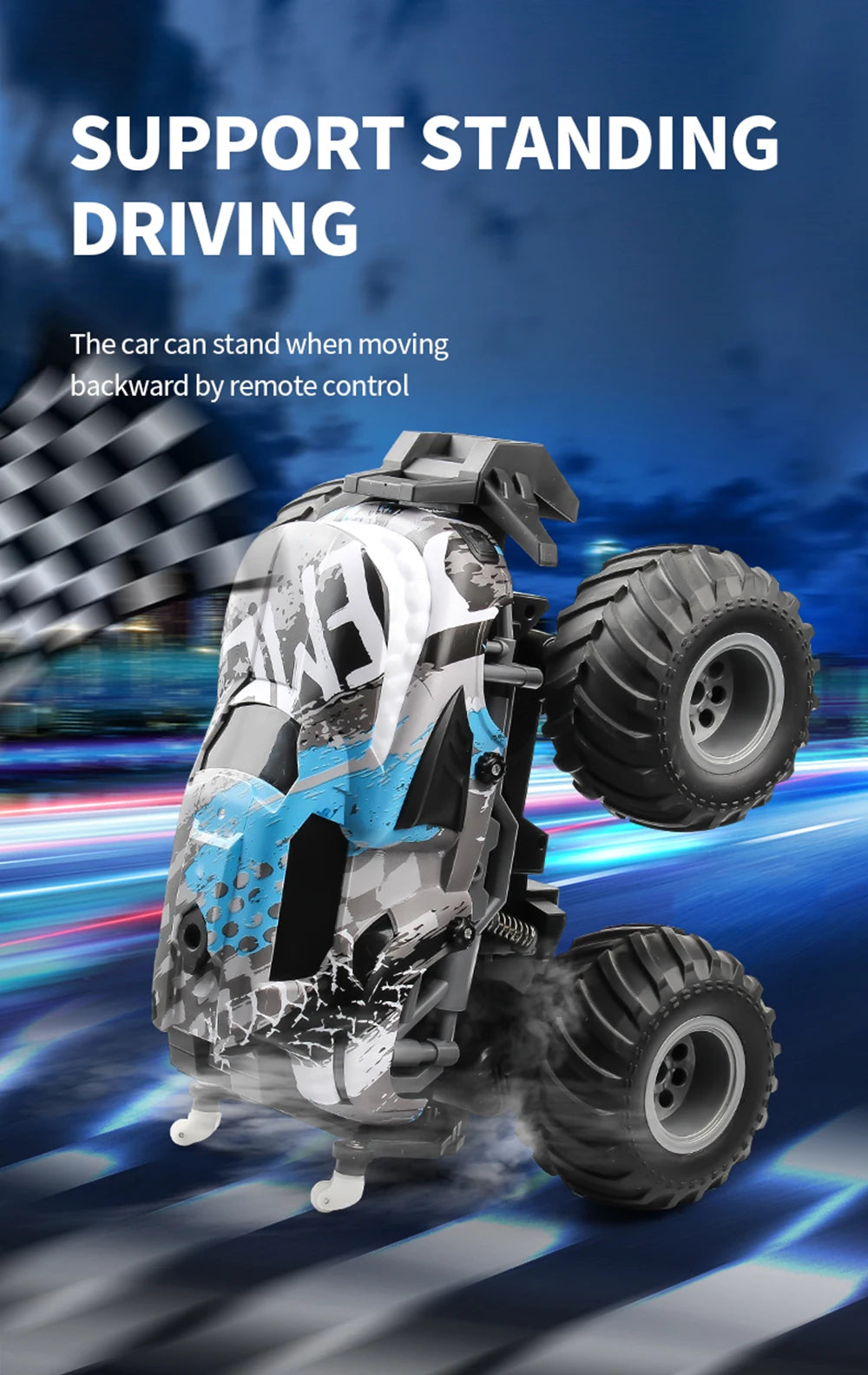 360° Spin Dancing 2WD RC Car – Off-Road Stunt Vehicle with Spray and LED Lights, Drift Monster Truck for Children