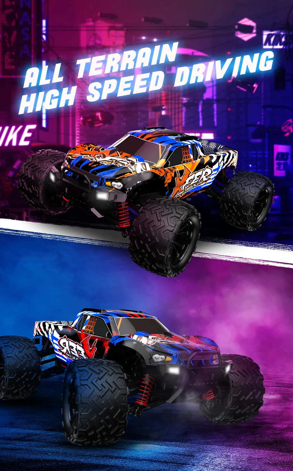 1:16 Scale 4WD 40KM/H RC Buggy – Off-Road Drift Truck with LED Lights for Kids