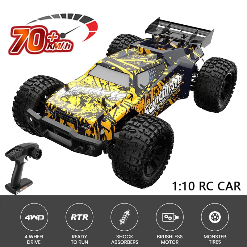 High-Speed ENOZE 206E 1:10 RC Car – 70KM/H 4WD Brushless Off-Road Remote Control Drift Vehicle vs. WLtoys 104009